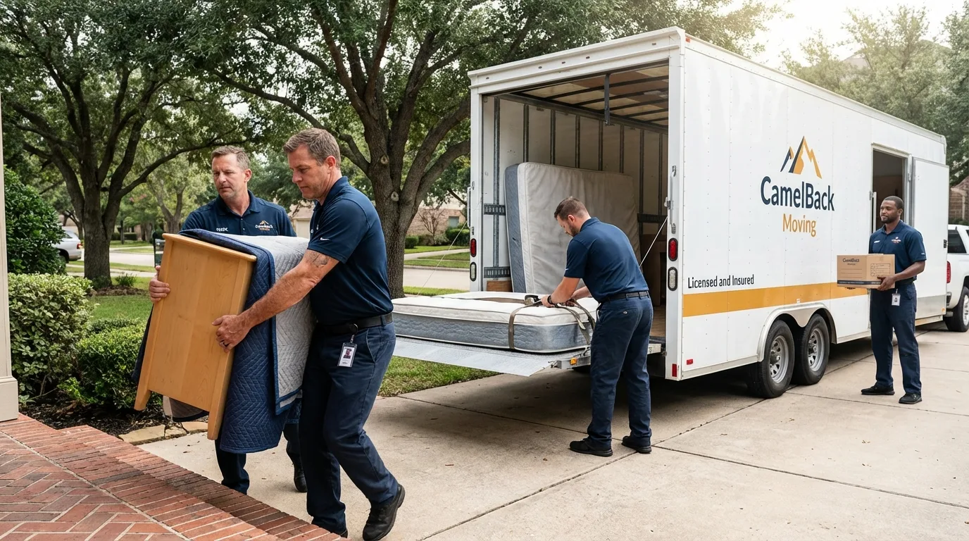 Crew loading residential truck for cross-state move from Temple Hills, MD
