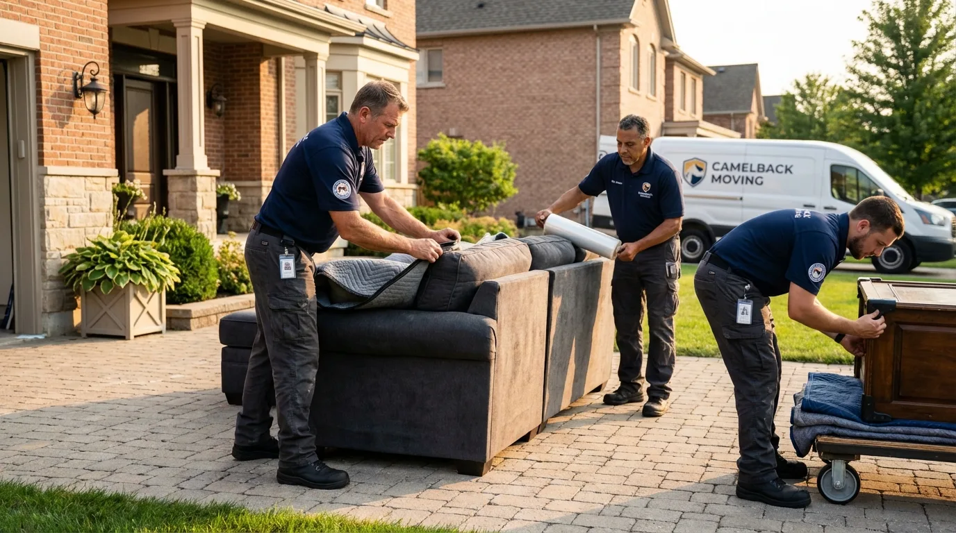 Large estate moving crew wrapping furniture in Temple Hills, MD