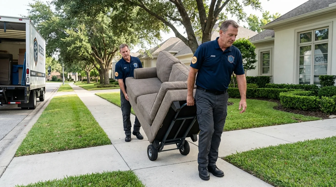 Local residential moving crew loading furniture in Temple Hills, MD