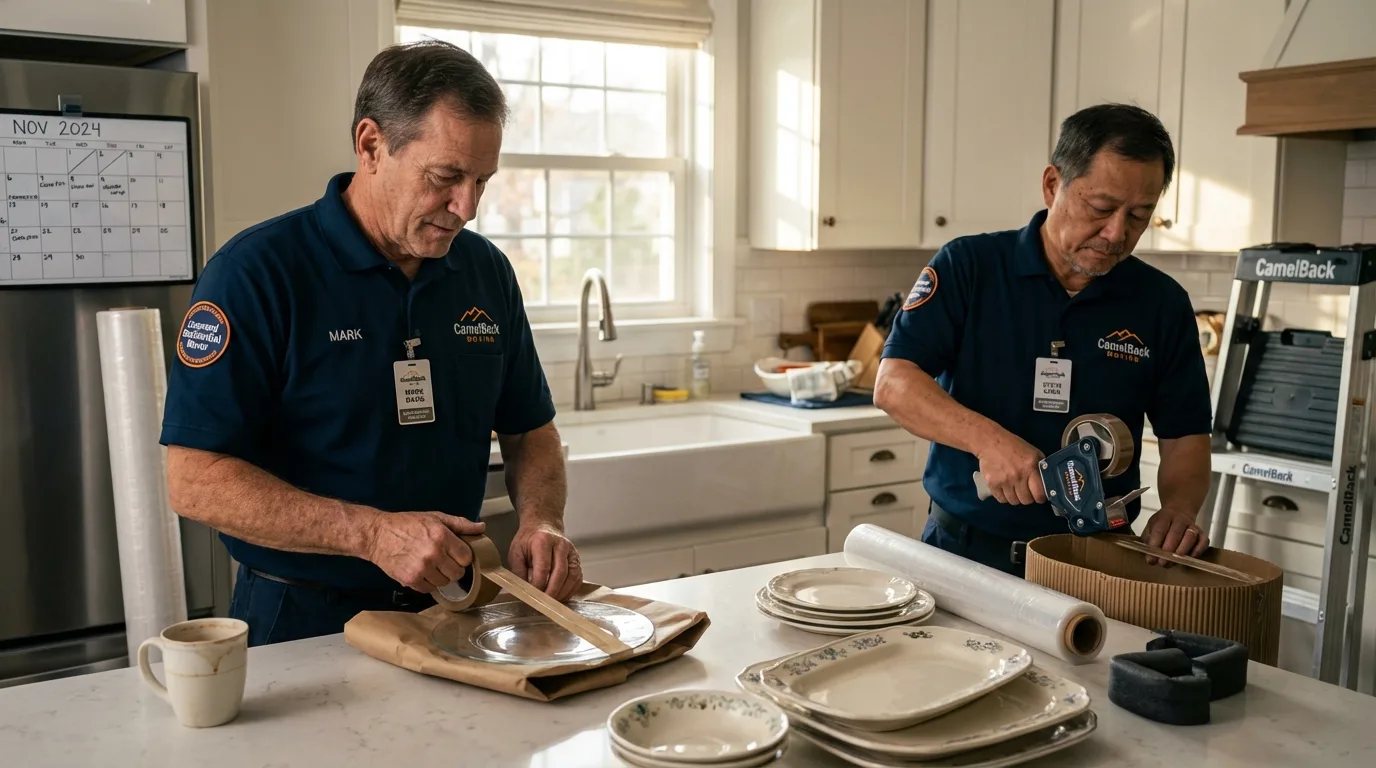 Professional crew packing kitchen dishware in Temple Hills, MD